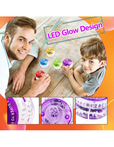 100 Pelotas Yo Yo Iluminadas LED Octaday para Niños
