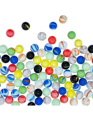 Juego de 100 canicas de vidrio SAIBURAZ 10 colores 1,60 cm