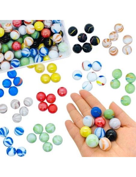 Juego de 100 canicas de vidrio SAIBURAZ 10 colores 1,60 cm Juego de 100 canicas de vidrio SAIBURAZ 10 colores 1,60 cm