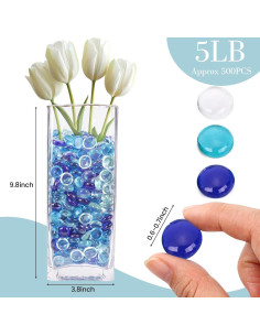 Canicas de Vidrio Planas FUTUREPLUSX 500PCS Azul Decorativas 2