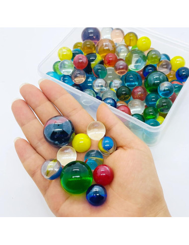 Juego de 110 canicas de vidrio SAIBURAZ coloridas