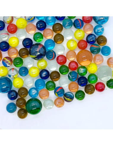Juego de 110 canicas de vidrio SAIBURAZ coloridas