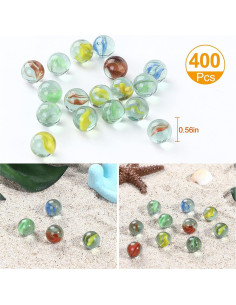 400 Canicas de Ojo de Gato CHU KE 1,42 cm para Juegos 2