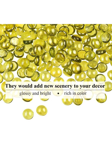 Gemas de Vidrio Plano KINGOU Amarillo 14-16 mm para Decorar