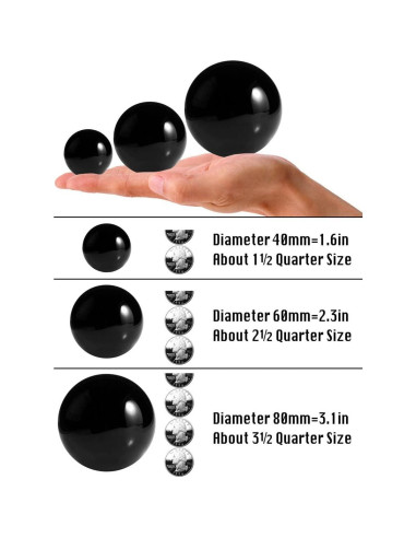 Bola de Cristal de Obsidiana HOMELEX 40mm con Soporte