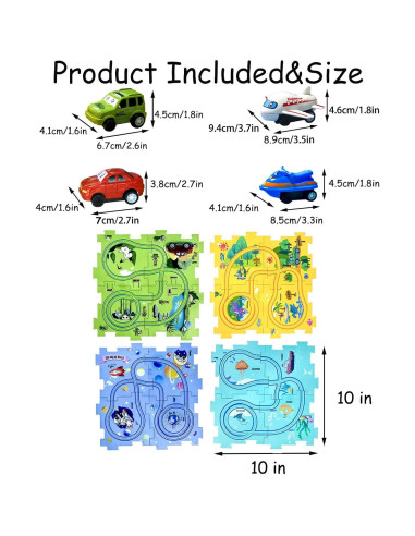 Juego de Pista de Autos Puzzle Racer Ubegger 48 Piezas