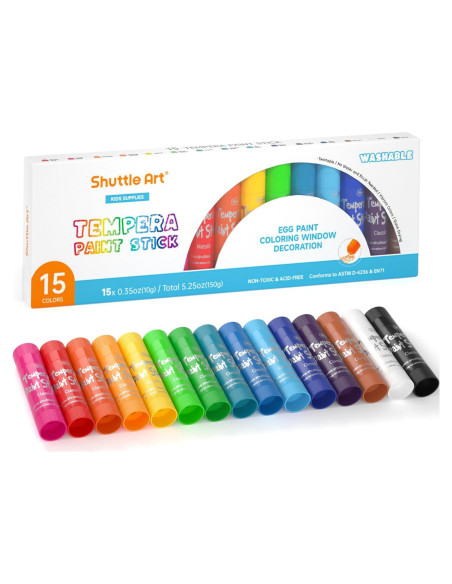 Barras de Pintura Tempera Shuttle Art 15 Colores Lavables Barras de Pintura Tempera Shuttle Art 15 Colores Lavables