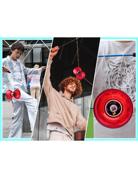 Yoyo Diabolo MAGICYOYO Pro 10 cm Rojo con Palos y Cuerdas Yoyo Diabolo MAGICYOYO Pro 10 cm Rojo con Palos y Cuerdas