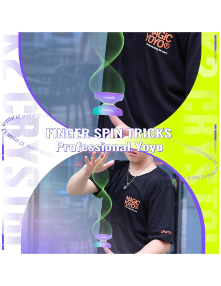Yoyo MagicYoyo K2 Cristal Verde Púrpura para Niños y Adultos Yoyo MagicYoyo K2 Cristal Verde Púrpura para Niños y Adultos