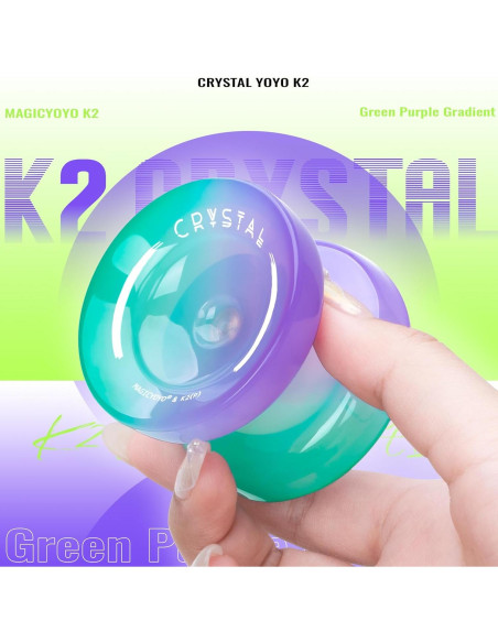 Yoyo MagicYoyo K2 Cristal Verde Púrpura para Niños y Adultos Yoyo MagicYoyo K2 Cristal Verde Púrpura para Niños y Adultos