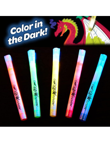 Set Crayola Glow Fusion con Marcadores y Páginas Míticas