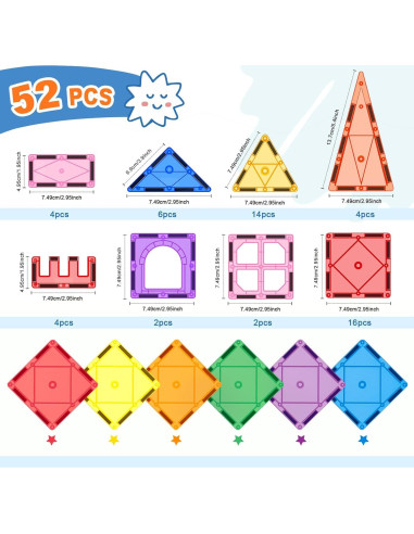 Bloques Magnéticos Soyee 52PCS Juguetes Educativos STEM