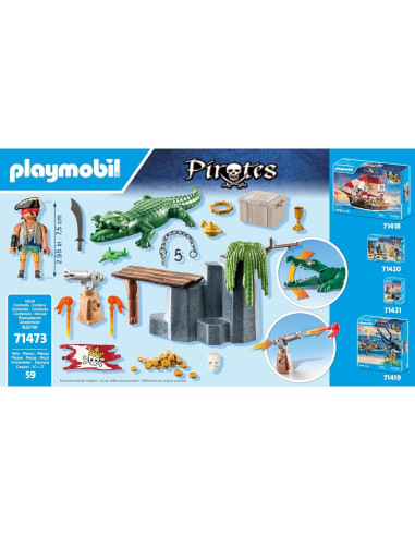 PLAYMOBIL Paquete Inicial Pirata con Cocodrilo 4 Años