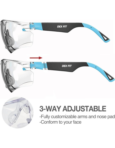 Gafas de Seguridad DEX FIT SG210 Antivaho UV385 Ajustables Gafas de Seguridad DEX FIT SG210 Antivaho UV385 Ajustables