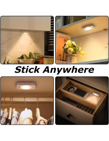 Luces de Puck LED con Sensor de Movimiento 4 Pack - Blanco Cálido