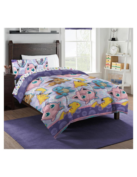 Conjunto de cama Twin Northwest Pokemon Pikachu y amigos Conjunto de cama Twin Northwest Pokemon Pikachu y amigos