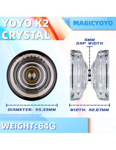 Yo-yo MAGICYOYO K2 Cristal Doble Función + Accesorios