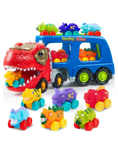 Camión de Dinosaurio JOYIN con 6 Mini Coches y Música
