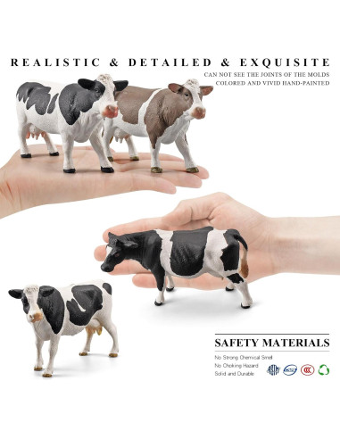 Figuras de Vacas Realistas LC JoyCre 4PCS para Niños