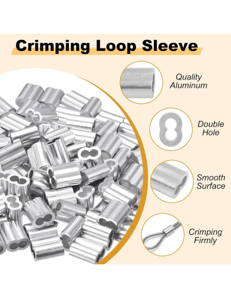 Conjunto 100pcs Manguitos Aluminio y 50pcs Ojales Acero Yinpecly Conjunto 100pcs Manguitos Aluminio y 50pcs Ojales Acero Yinpecly