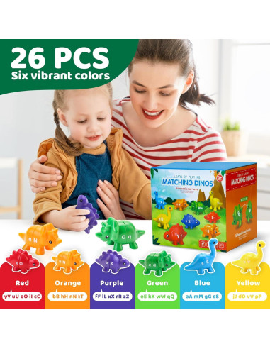 Juguete Educativo Dinosaurio Montessori 26 Piezas ABC