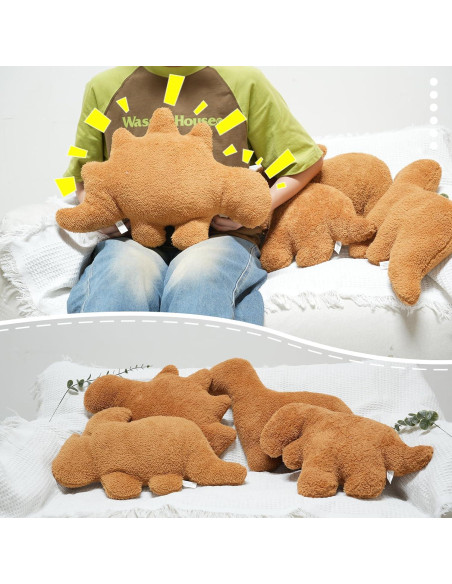 Almohada de Peluche Dino Nugget TVVPGG 45 cm Suave Almohada de Peluche Dino Nugget TVVPGG 45 cm Suave
