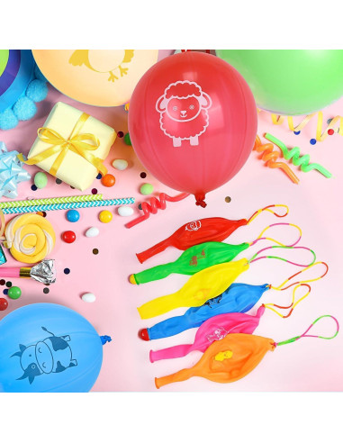 60 Globos de Golpe Animales de Granja HSLCGF Resistentes