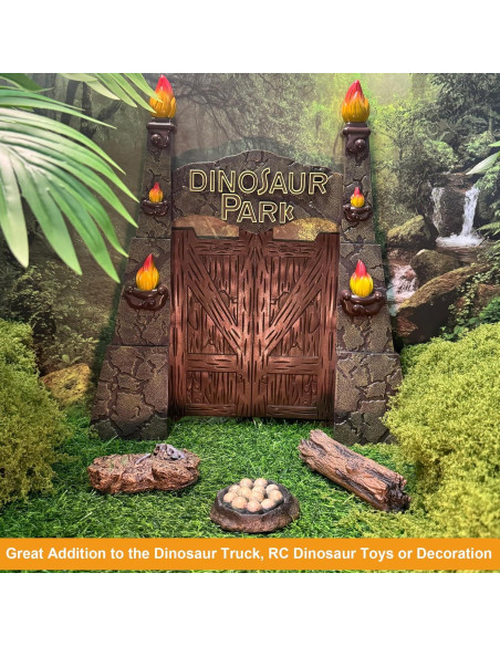 Puerta de Parque de Dinosaurios EKU 30 cm con Accesorios Puerta de Parque de Dinosaurios EKU 30 cm con Accesorios
