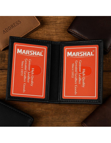 Billetera Mini de Cuero Genuino Marshal Compacta para Tarjetas