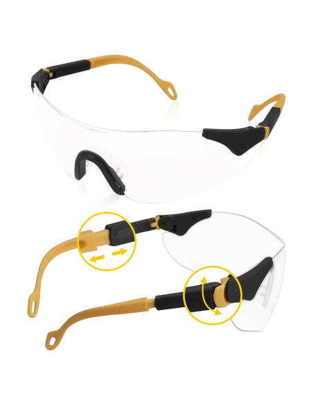 Gafas de seguridad HURRICANE UV400, lente clara, ligeras Gafas de seguridad HURRICANE UV400, lente clara, ligeras