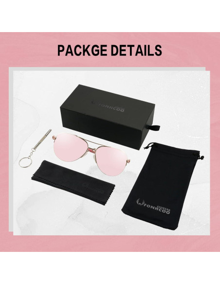 Gafas de Sol Aviador FONHCOO Metal UV400 Espejadas Rosa Gafas de Sol Aviador FONHCOO Metal UV400 Espejadas Rosa
