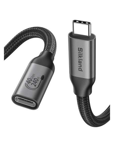 Cable Extensión USB4 Silkland 1m 40Gbps 240W 8K Thunderbolt 4 Cable Extensión USB4 Silkland 1m 40Gbps 240W 8K Thunderbolt 4