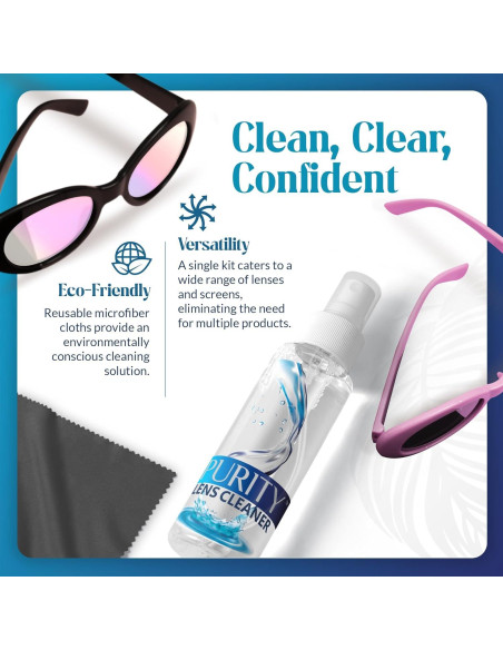 Kit Limpiador de Lentes Purity - 2 x 236ml + 1 x 59ml Kit Limpiador de Lentes Purity - 2 x 236ml + 1 x 59ml