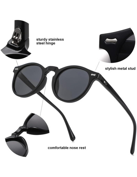 Gleyemor Gafas de Sol Polarizadas UV400 Redondas 48mm Gleyemor Gafas de Sol Polarizadas UV400 Redondas 48mm