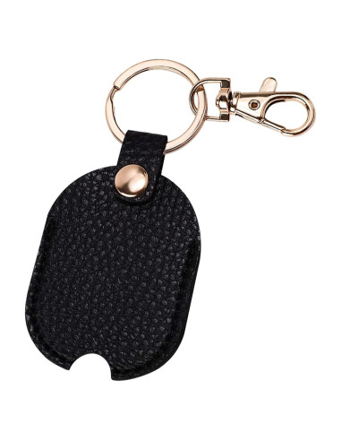 Funda de Llave de Coche de Cuero PU Negra y Dorada