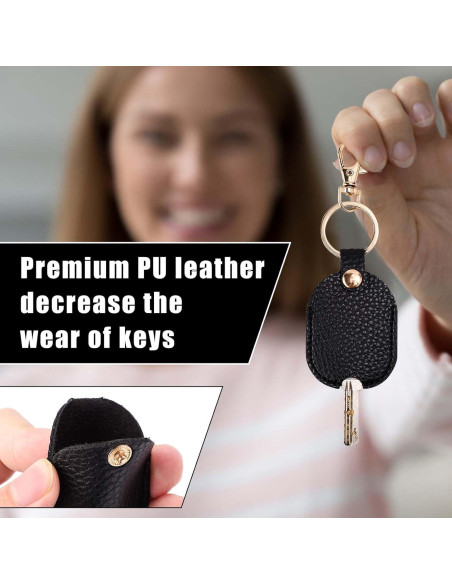 Funda de Llave de Coche de Cuero PU Negra y Dorada Funda de Llave de Coche de Cuero PU Negra y Dorada