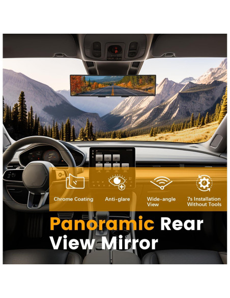 Espejo Retrovisor Panorámico Antideslumbrante HmmtyRack 30.48 cm Espejo Retrovisor Panorámico Antideslumbrante HmmtyRack 30.48 cm