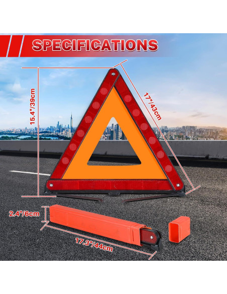 Triángulos de Advertencia de Emergencia MAOPINER - 3 Piezas 43 cm Triángulos de Advertencia de Emergencia MAOPINER - 3 Piezas 43 cm