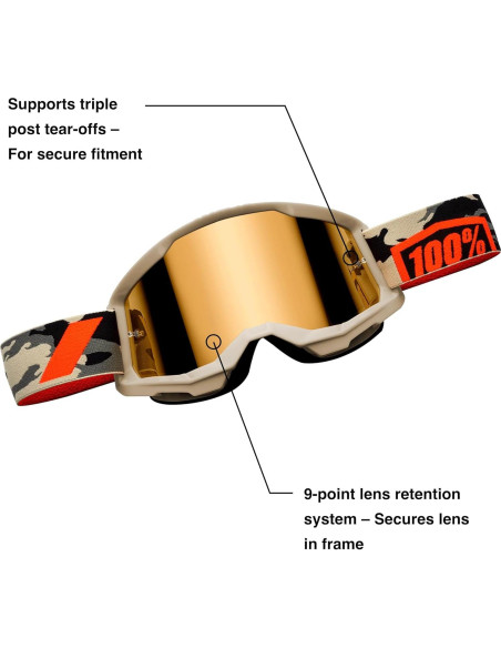 Gafas STRATA 2 100% - Motocross y ciclismo - Lente clara Gafas STRATA 2 100% - Motocross y ciclismo - Lente clara