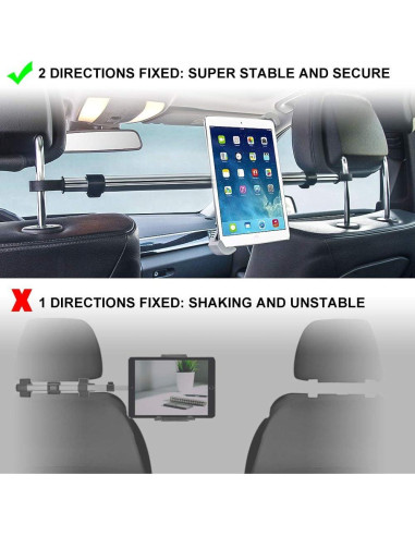 Soporte para Tableta en Reposacabezas EXSHOW - Compatible con iPad y Tablets de 9.7" a 14.5"
