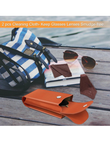 Estuche Doble para Gafas Fintie Naranja con Mosquetón