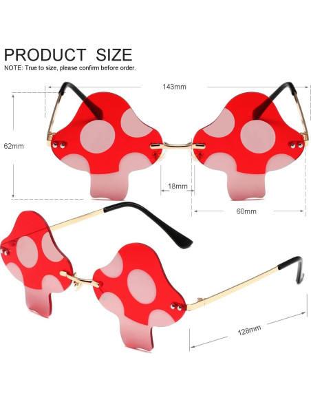 Gafas de sol vintage JOVAKIT en forma de hongo UV400 Gafas de sol vintage JOVAKIT en forma de hongo UV400