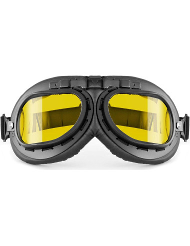 Gafas de motocicleta Bertoni AF195 - Vintage Negro Mate
