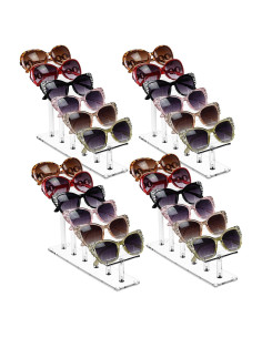 MOOCA Soporte Acrílico para Gafas 4 Piezas 20 cm