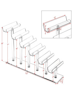 MOOCA Soporte Acrílico para Gafas 4 Piezas 20 cm 2