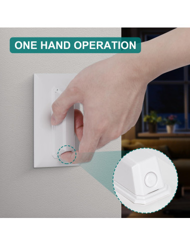 Protector de Interruptor de Luz CLYMENE Estilo Palanca Blanco 8 Pzs