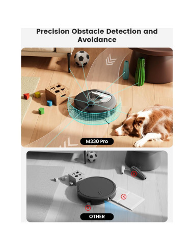 Robot Aspirador Lefant M330 Pro con Mopa y LiDAR, 150 min