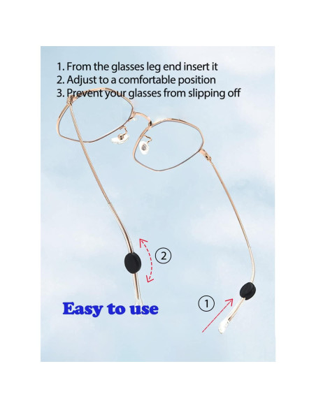 Agarraderas de Gafas Lvvfit Silicona Antideslizante 10 Pares Agarraderas de Gafas Lvvfit Silicona Antideslizante 10 Pares