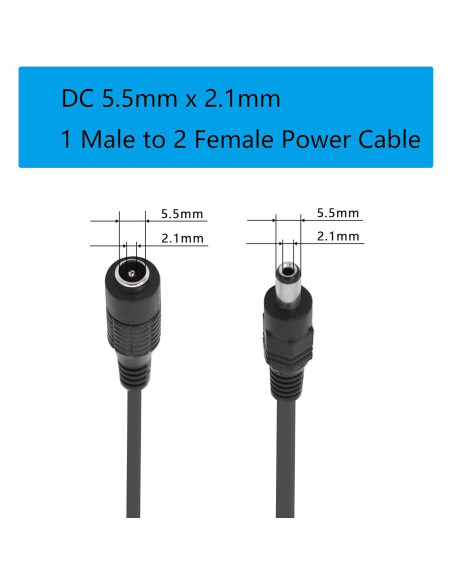Cable Divisor DC Y 1 Macho a 2 Hembras 30cm FENGQLONG Cable Divisor DC Y 1 Macho a 2 Hembras 30cm FENGQLONG