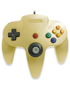 Controlador Joystick Antiguo Clásico Nintendo 64 Dorado 2